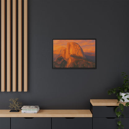 Sunset Over Half Dome - Framed Canvas