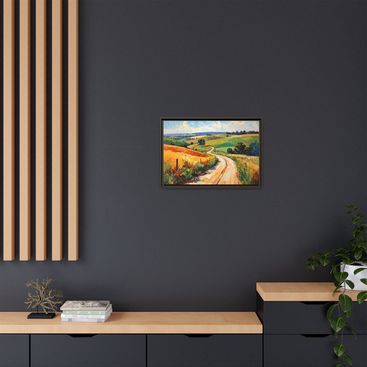 Lazy Country Road #3 - Framed Canvas