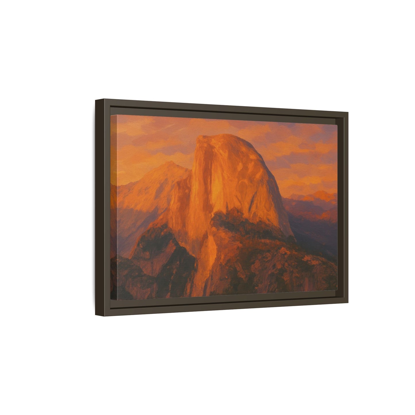 Sunset Over Half Dome - Framed Canvas