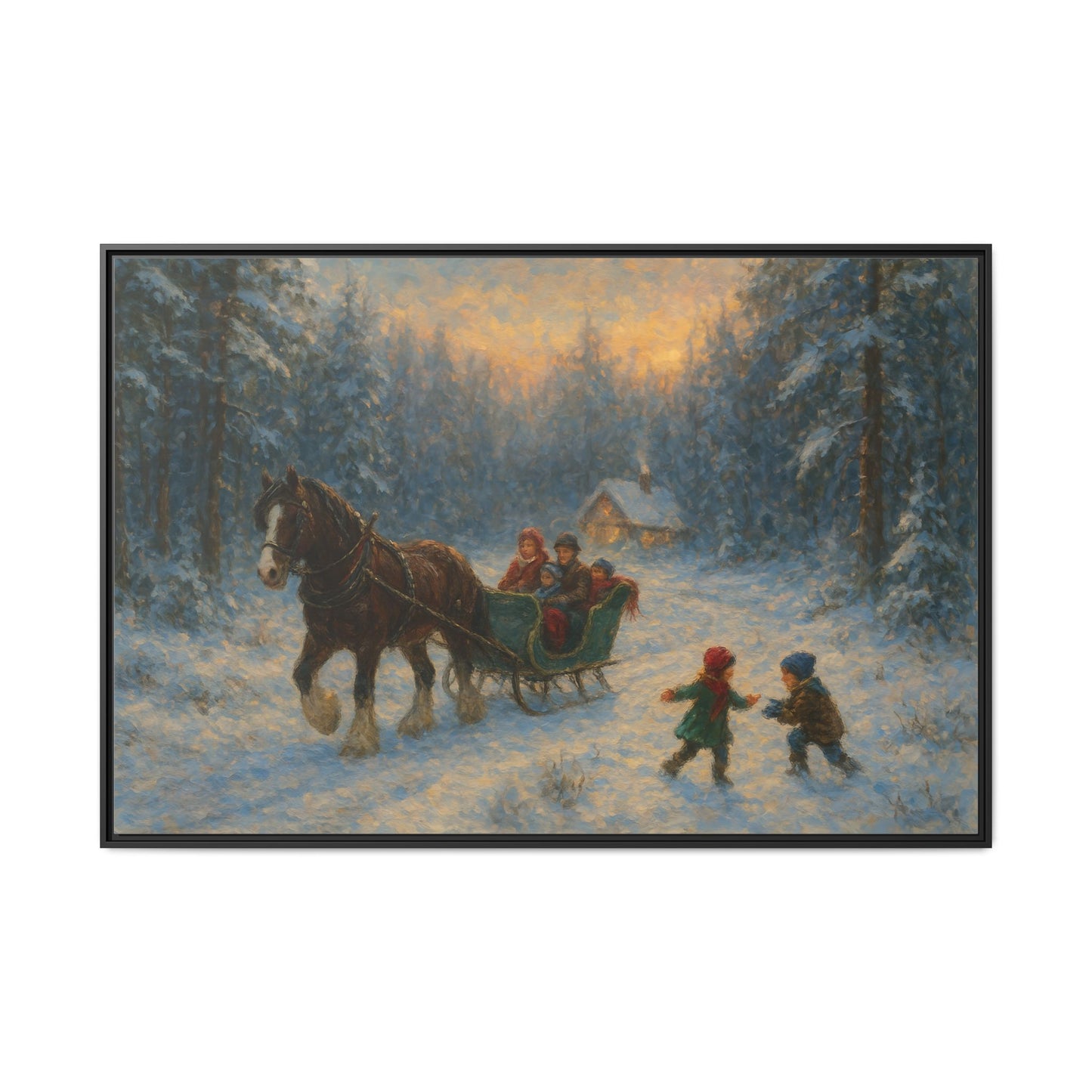 Winter Fun - Framed Canvas