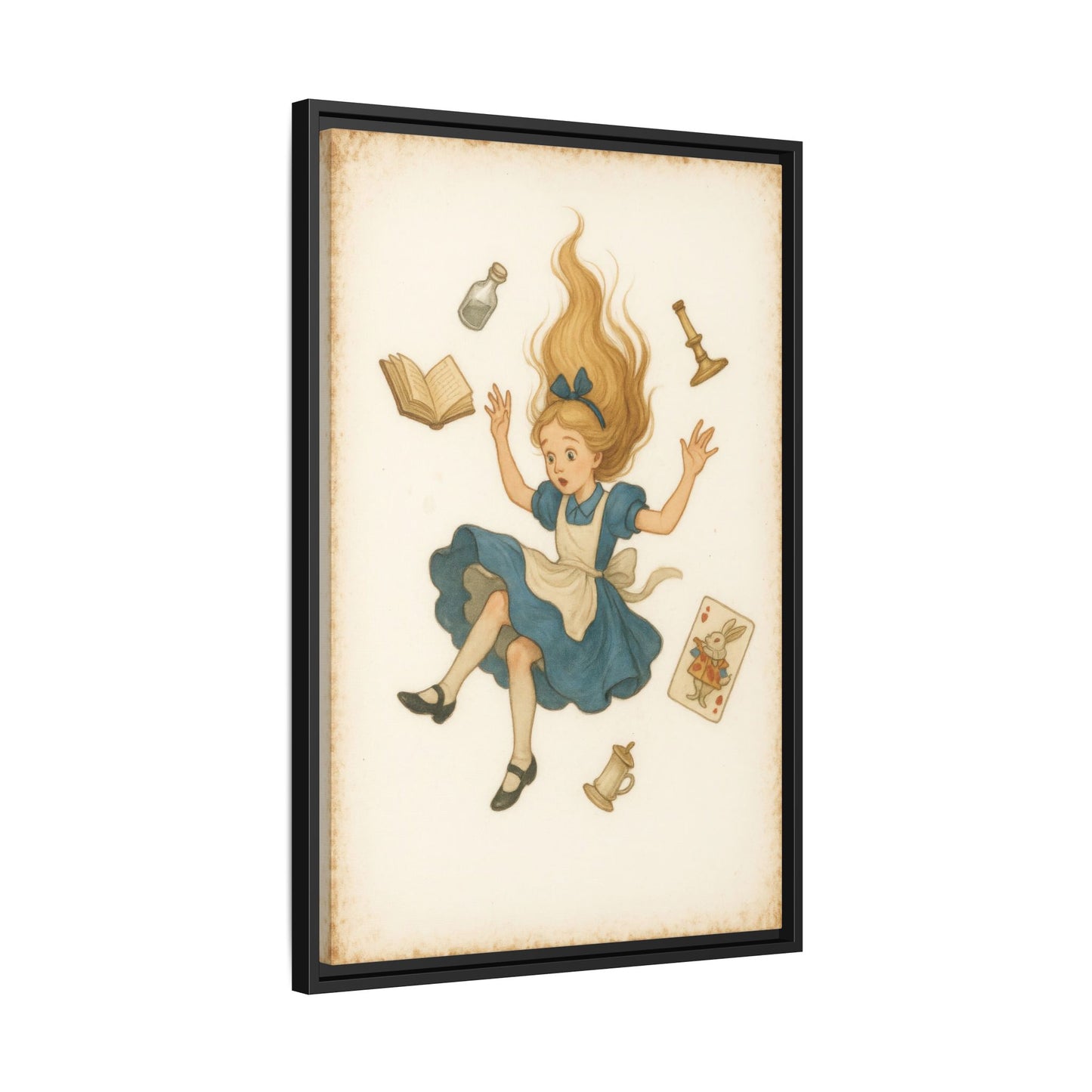 Alice Down the Rabbit Hole - Framed Canvas