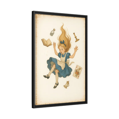 Alice Down the Rabbit Hole - Framed Canvas