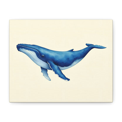 Blue Whale Watercolor Canvas