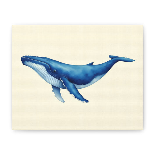 Blue Whale Watercolor Canvas
