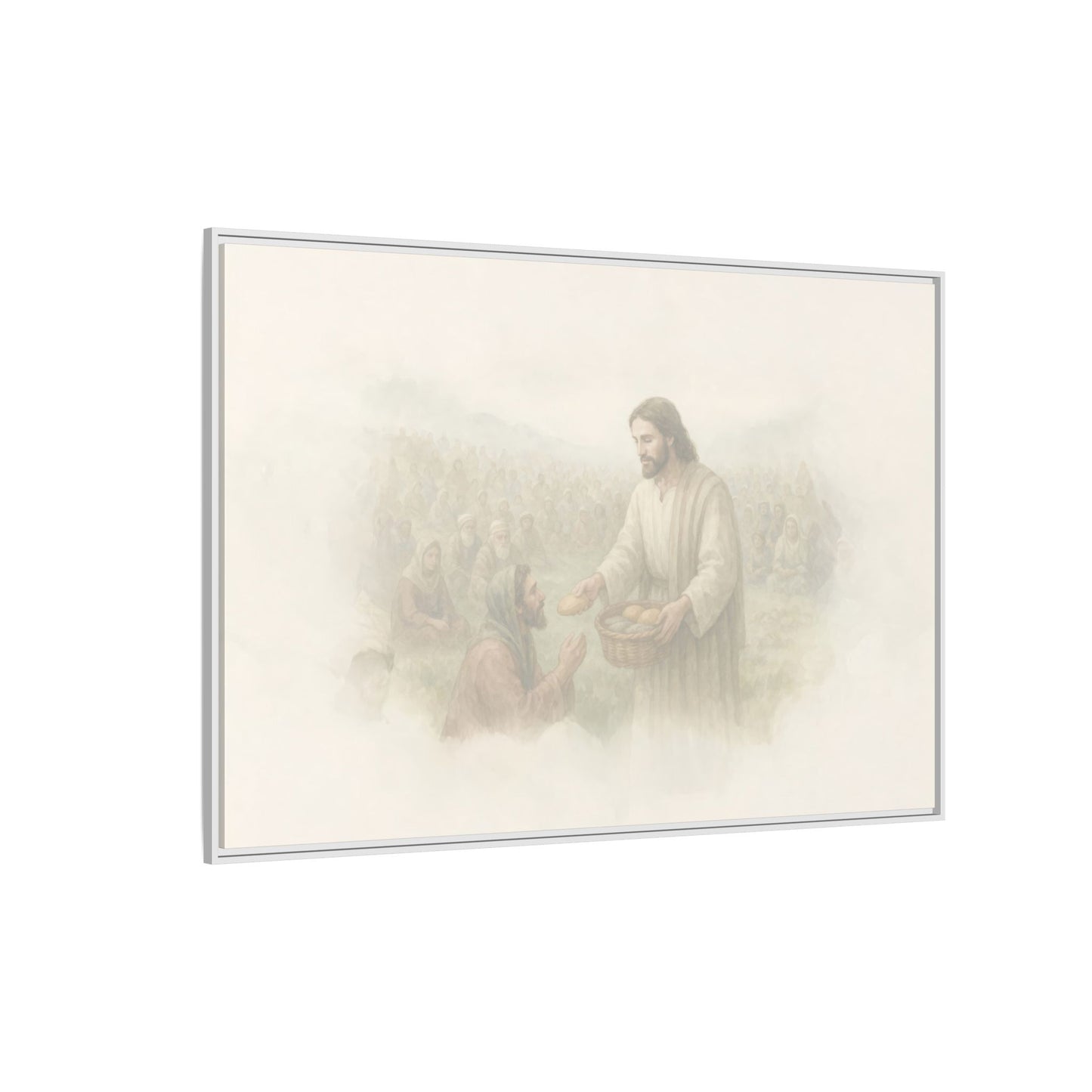 Jesus Feeds The 5,000 - Framed Canvas