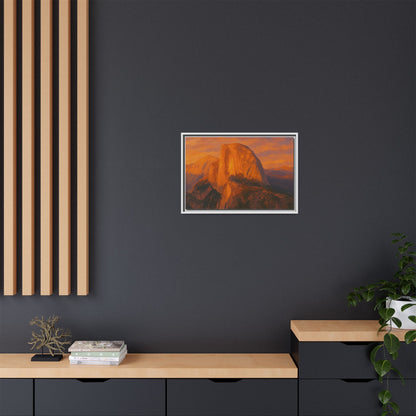 Sunset Over Half Dome - Framed Canvas