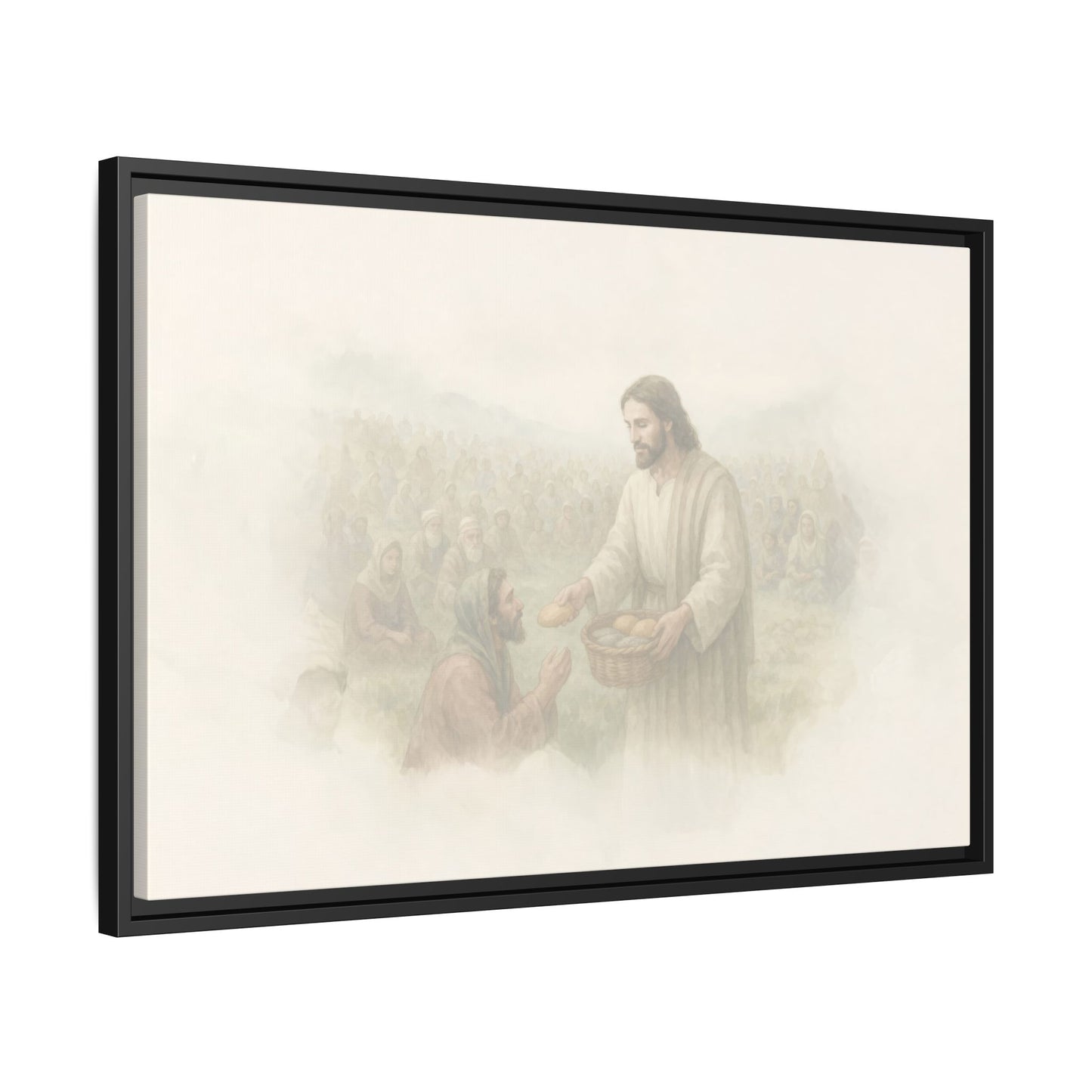Jesus Feeds The 5,000 - Framed Canvas