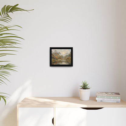 Misty Mountain Lake - Framed Canvas