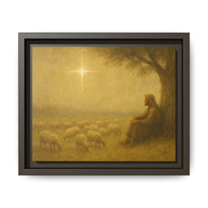 Shepherd In The Field - Framed Canvas