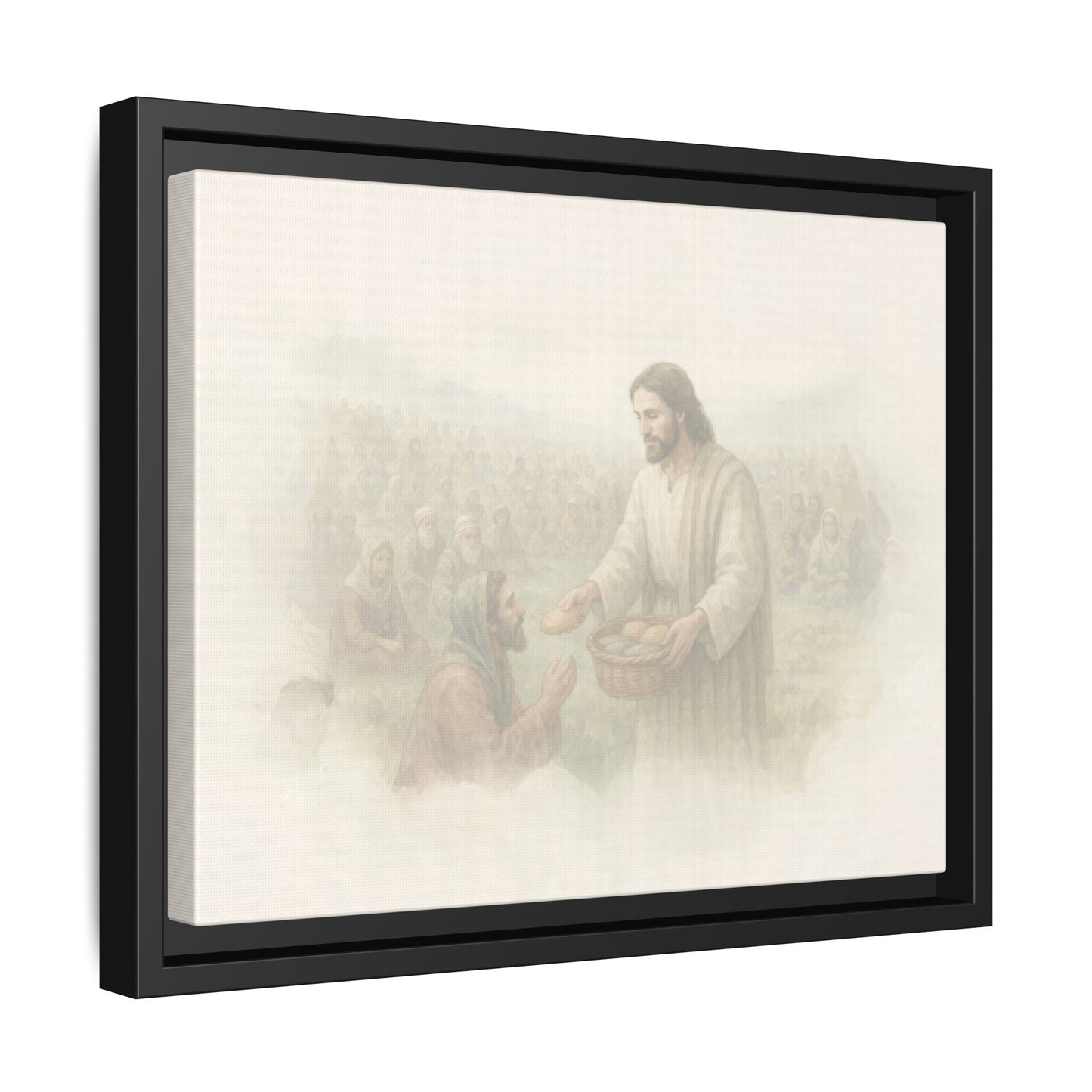 Jesus Feeds The 5,000 - Framed Canvas