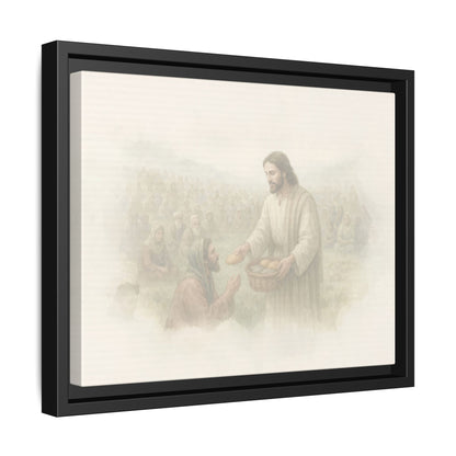 Jesus Feeds The 5,000 - Framed Canvas
