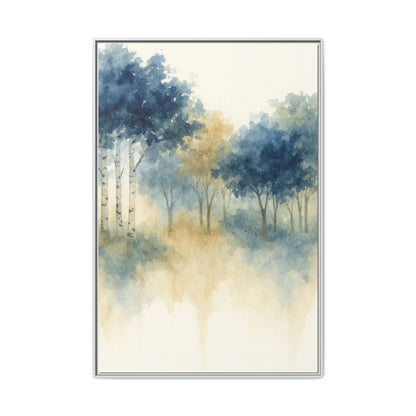 Floating Aspen and Birch Forest - Framed Canvas