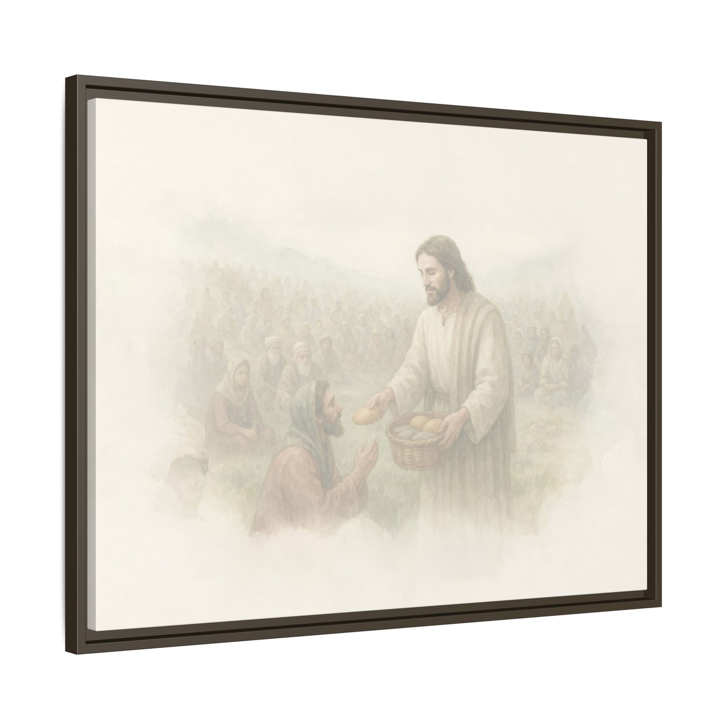 Jesus Feeds The 5,000 - Framed Canvas