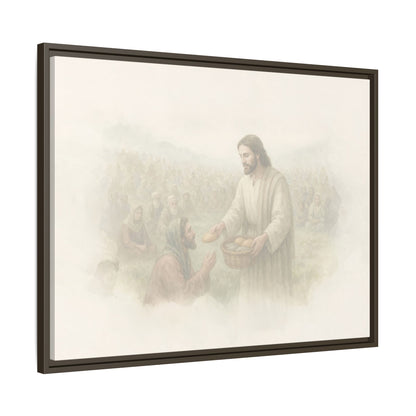 Jesus Feeds The 5,000 - Framed Canvas