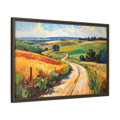 Lazy Country Road #3 - Framed Canvas