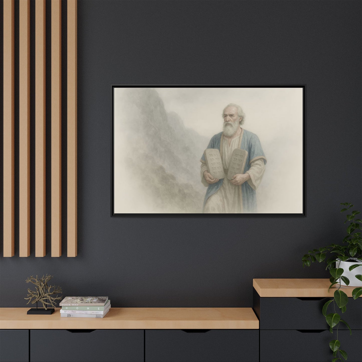 Moses Comes Down from the Mountain - Framed Canvas