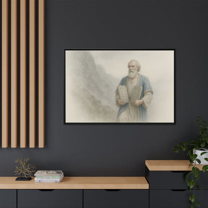 Moses Comes Down from the Mountain - Framed Canvas