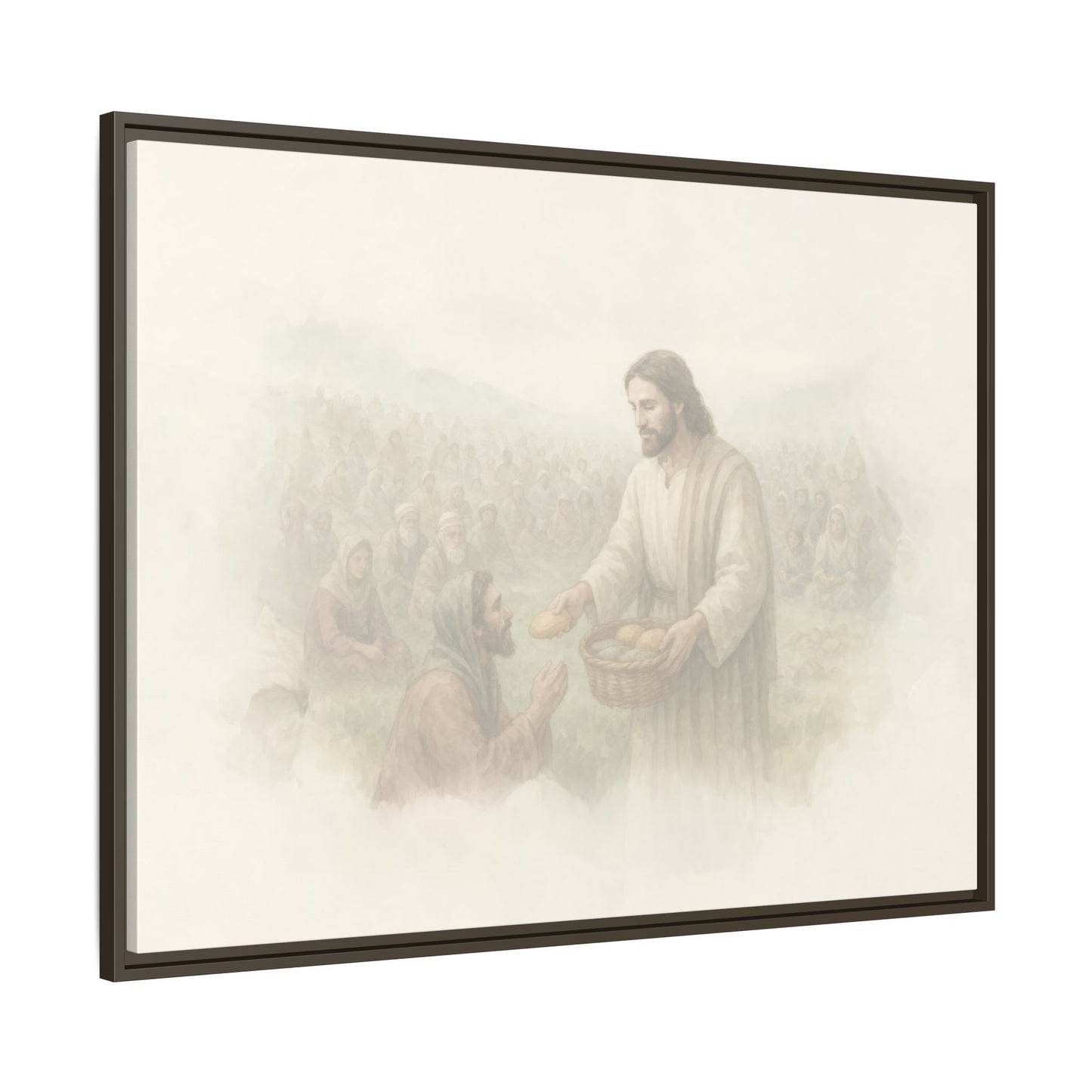 Jesus Feeds The 5,000 - Framed Canvas