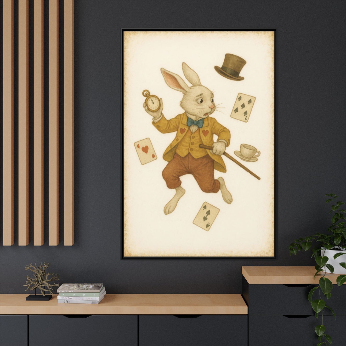 The White Rabbit - Framed Canvas