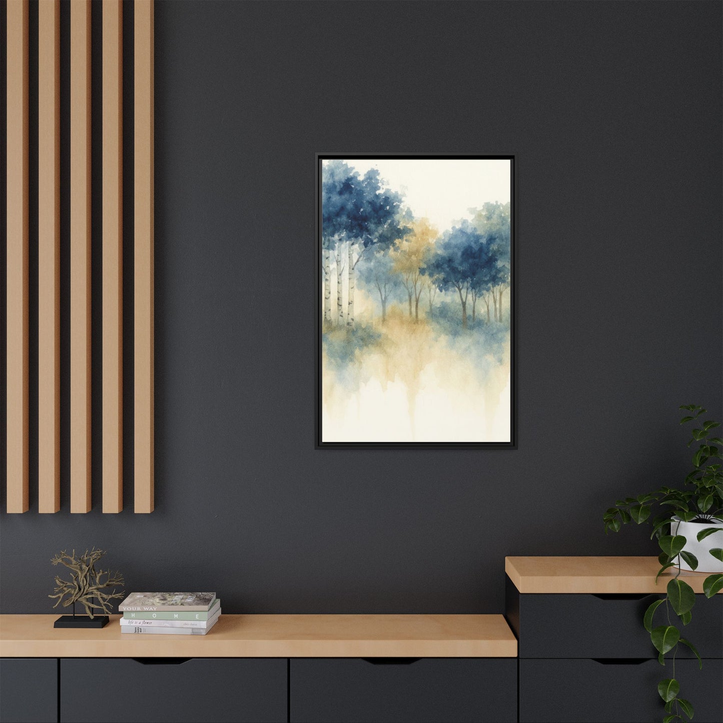 Floating Aspen and Birch Forest - Framed Canvas