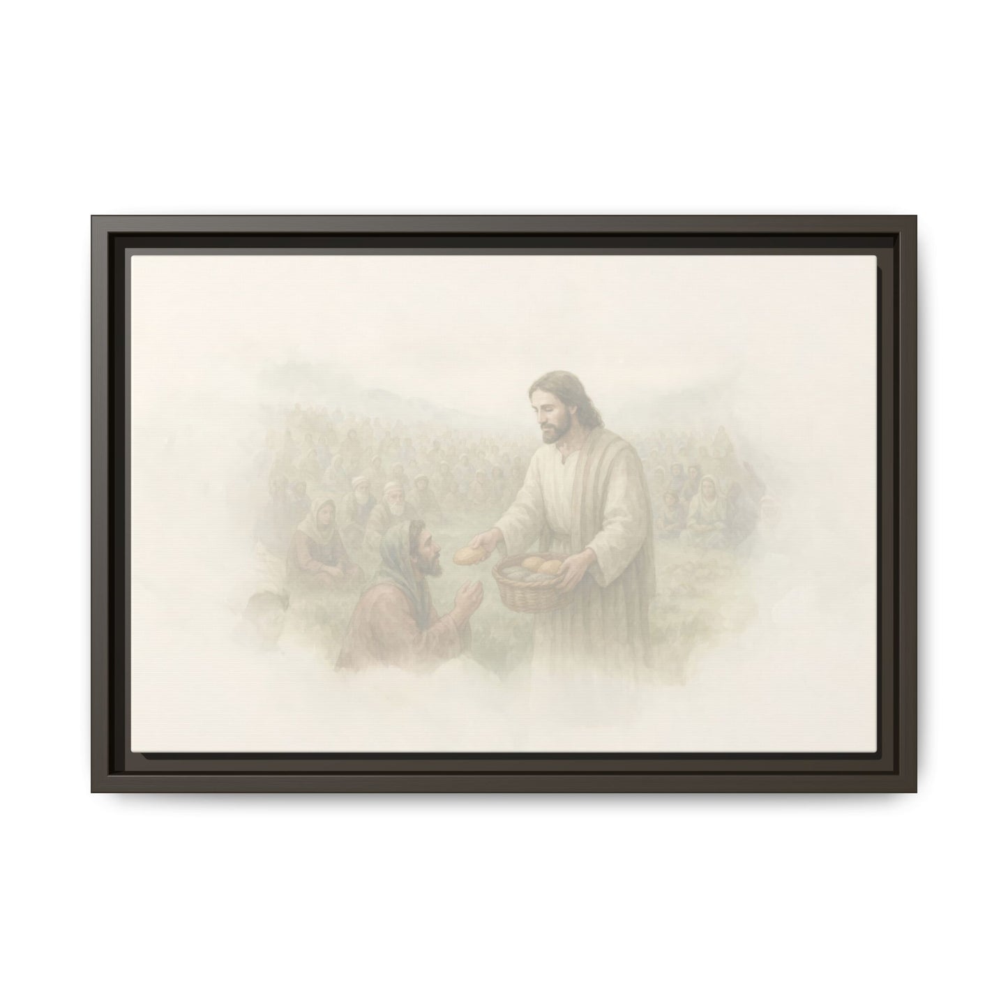 Jesus Feeds The 5,000 - Framed Canvas