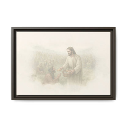 Jesus Feeds The 5,000 - Framed Canvas