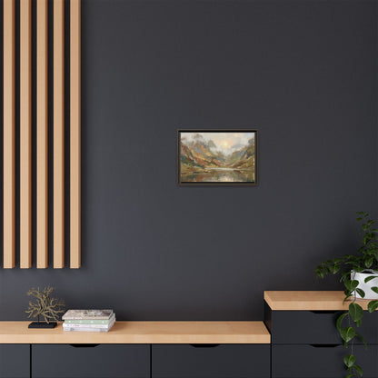 Misty Mountain Lake - Framed Canvas