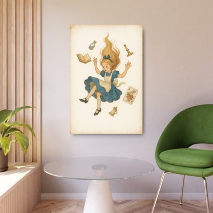 Alice Down the Rabbit Hole - Metal Print