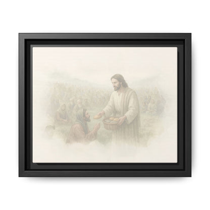Jesus Feeds The 5,000 - Framed Canvas