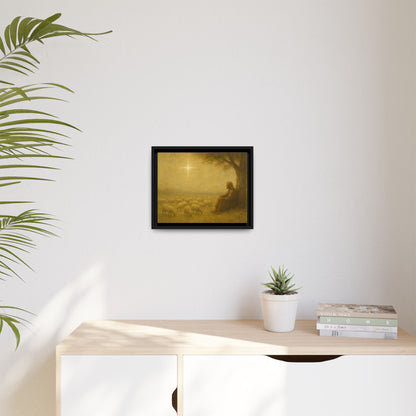 Shepherd In The Field - Framed Canvas