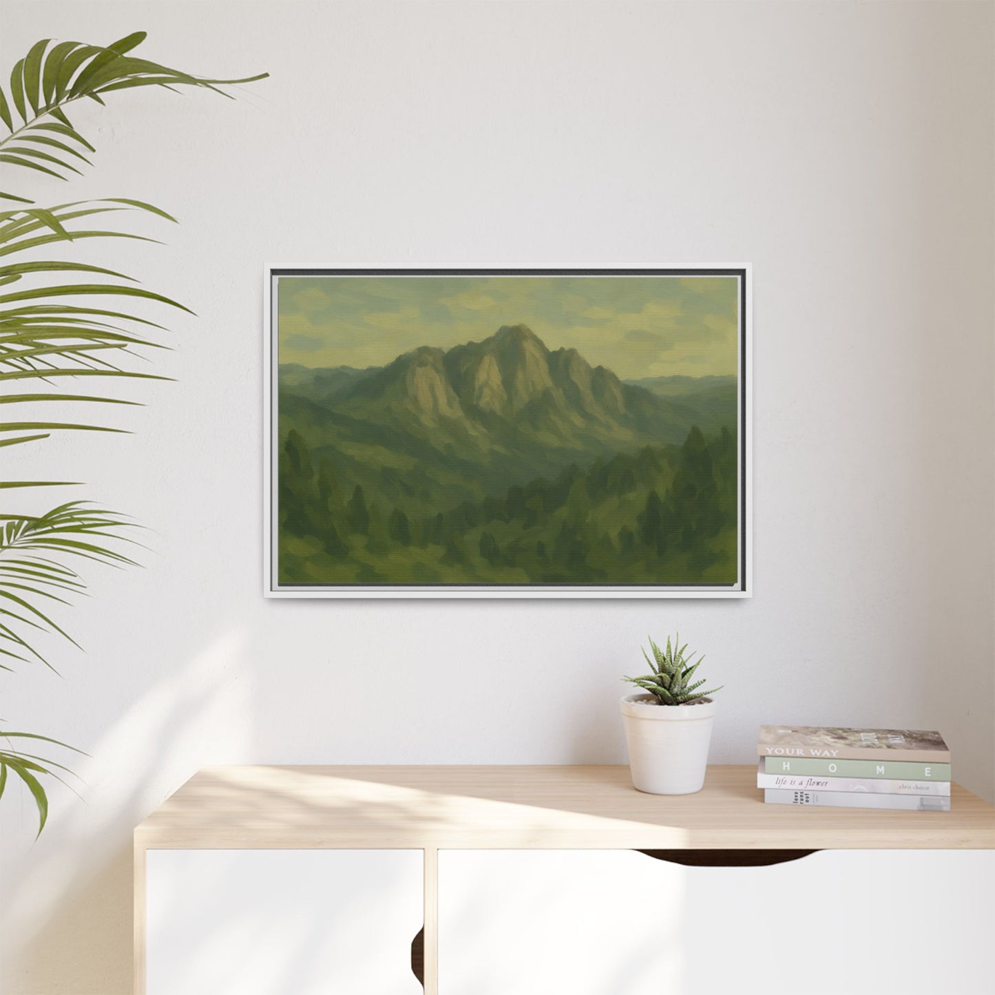 Green Mountains - Framed Canvas