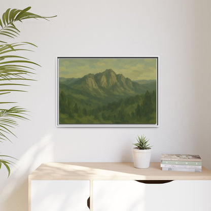 Green Mountains - Framed Canvas