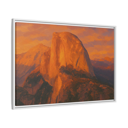 Sunset Over Half Dome - Framed Canvas