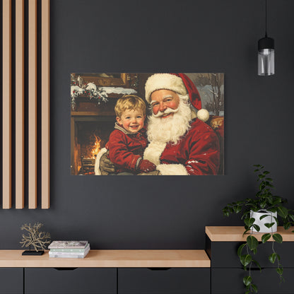 Vintage Santa with Little Boy - Canvas