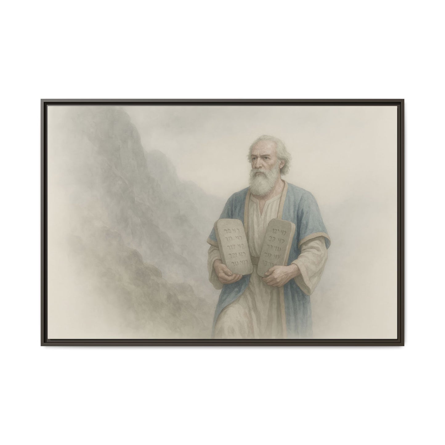 Moses Comes Down from the Mountain - Framed Canvas