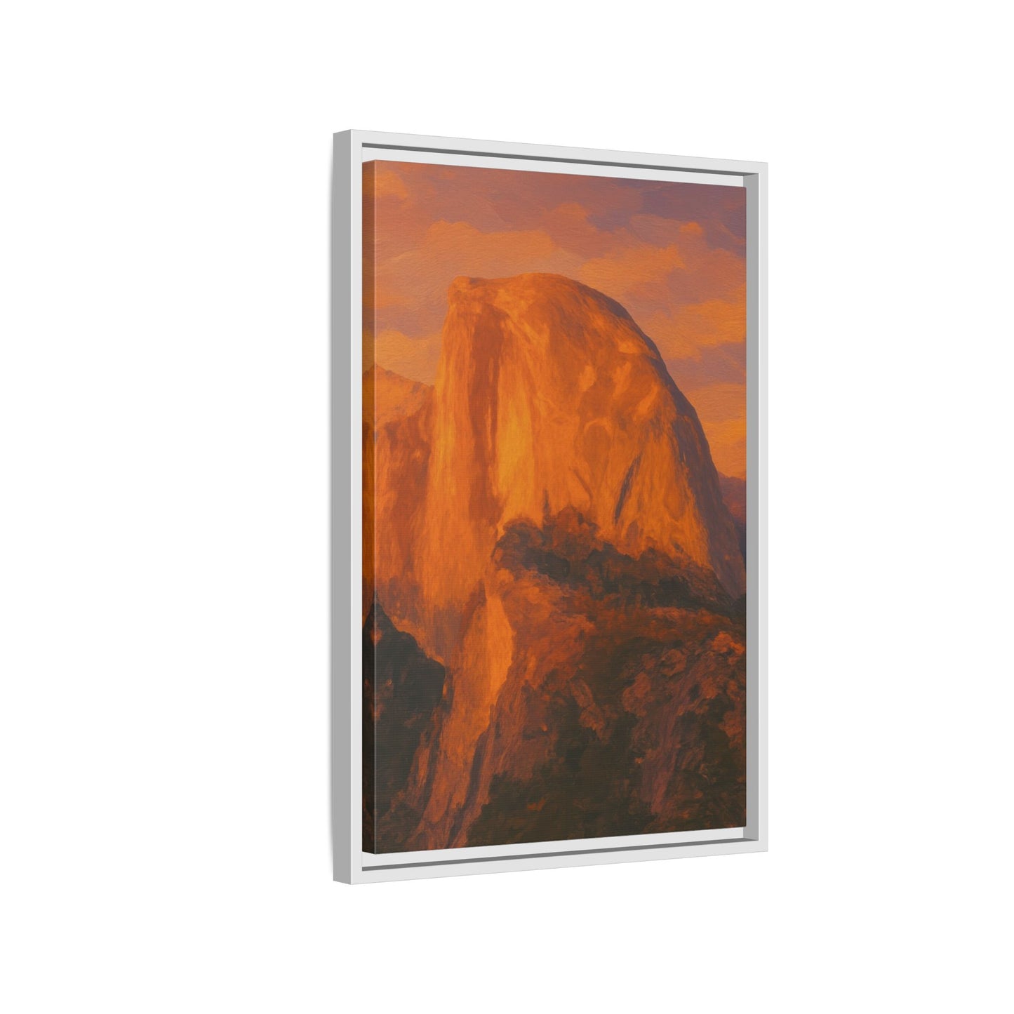 Sunset Over Half Dome - Framed Canvas