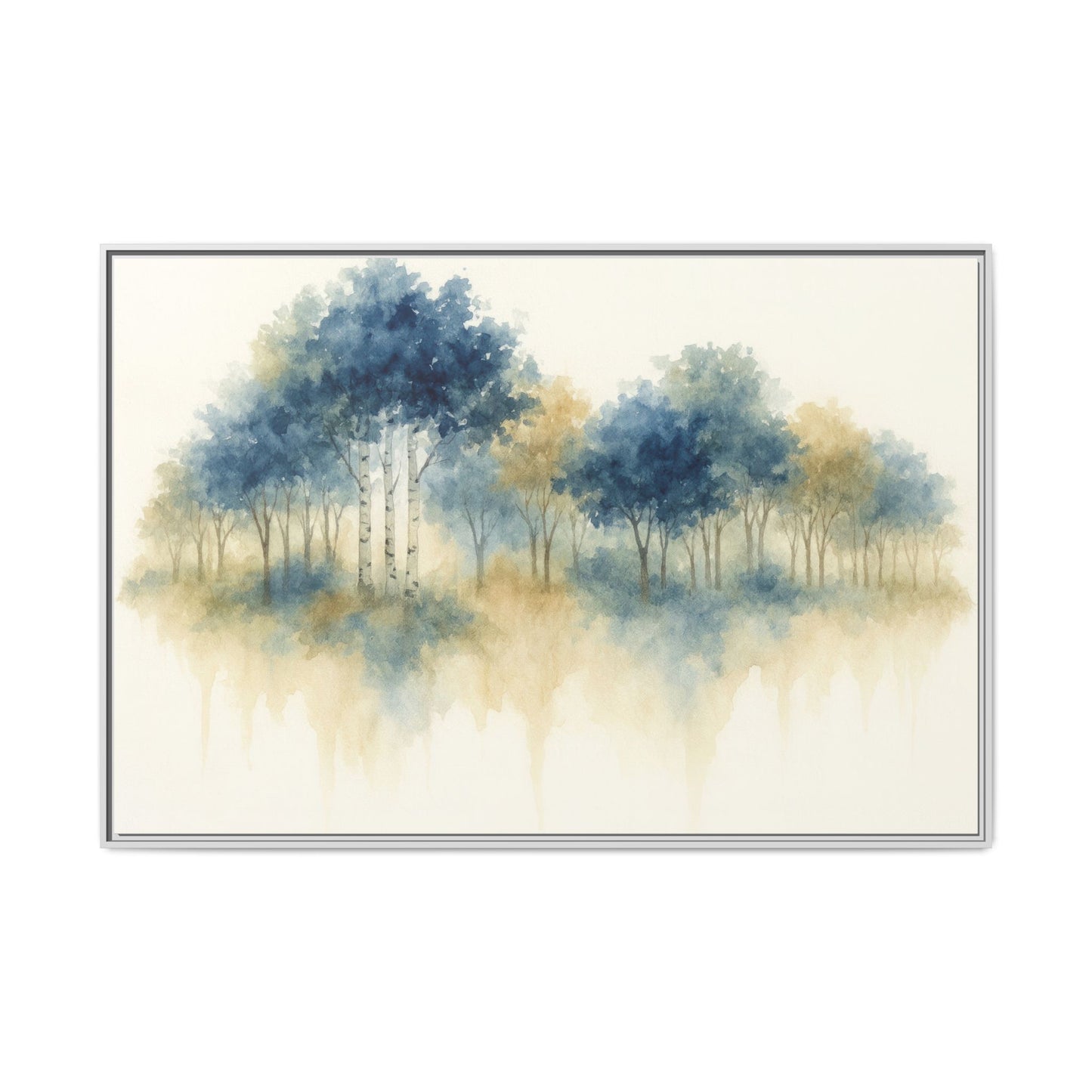 Floating Aspen and Birch Forest - Framed Canvas