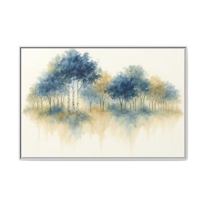 Floating Aspen and Birch Forest - Framed Canvas