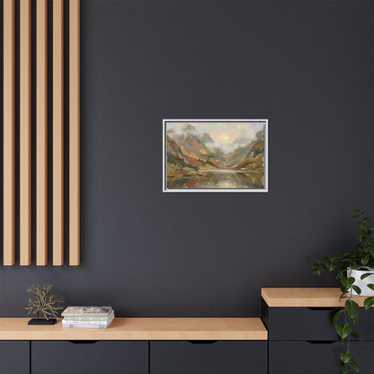 Misty Mountain Lake - Framed Canvas