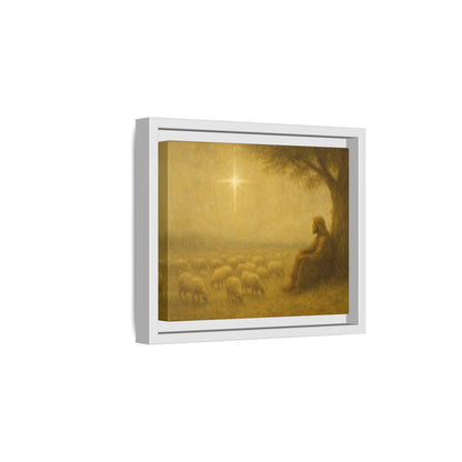 Shepherd In The Field - Framed Canvas
