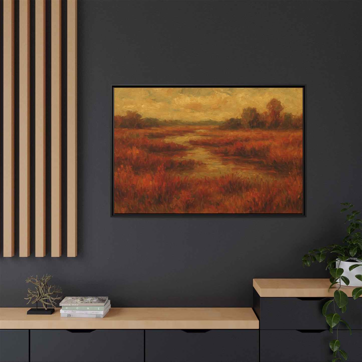 Fall Marsh - Framed Canvas