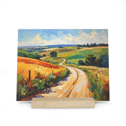 Lazy Country Road #3 - Gallery Board with Stand