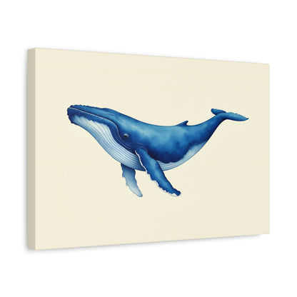 Blue Whale Watercolor Canvas
