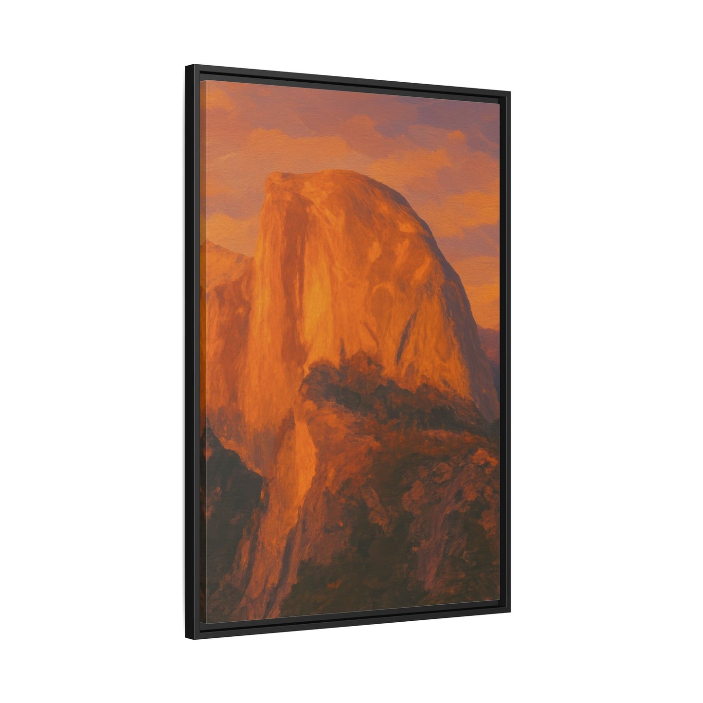 Sunset Over Half Dome - Framed Canvas