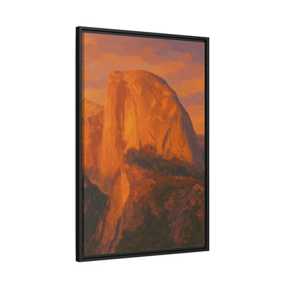 Sunset Over Half Dome - Framed Canvas