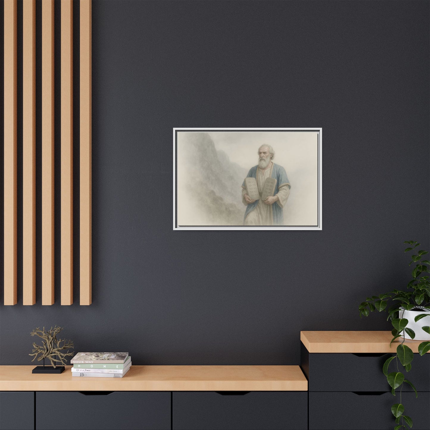 Moses Comes Down from the Mountain - Framed Canvas