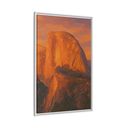 Sunset Over Half Dome - Framed Canvas