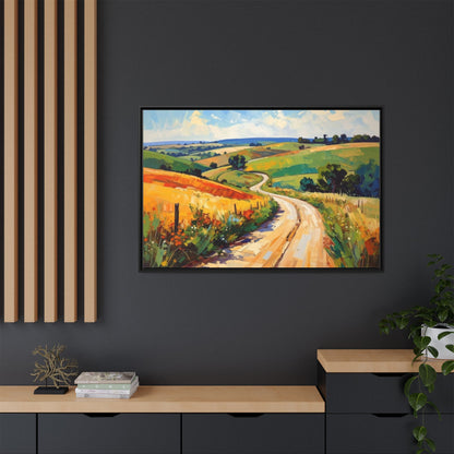 Lazy Country Road #3 - Framed Canvas