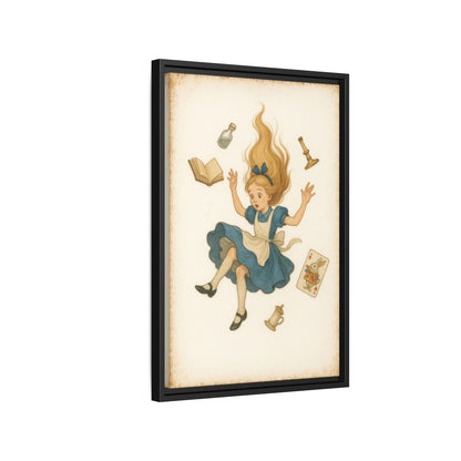 Alice Down the Rabbit Hole - Framed Canvas