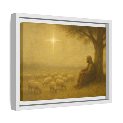 Shepherd In The Field - Framed Canvas